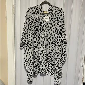 Black and White Polka Dot Kimono - cover up
